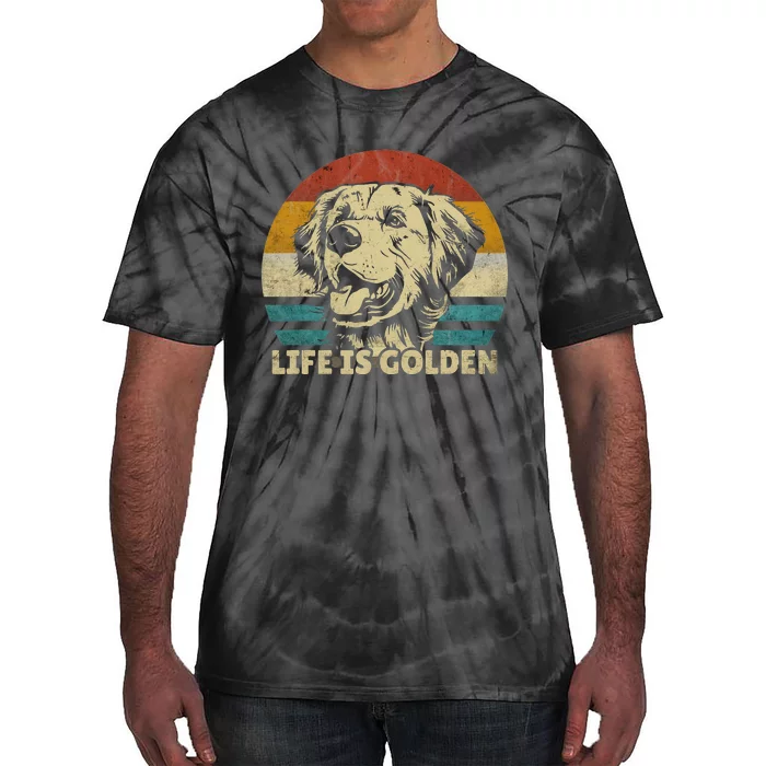 Golden Retriever Hund Life is golden retro vintage Tie-Dye T-Shirt