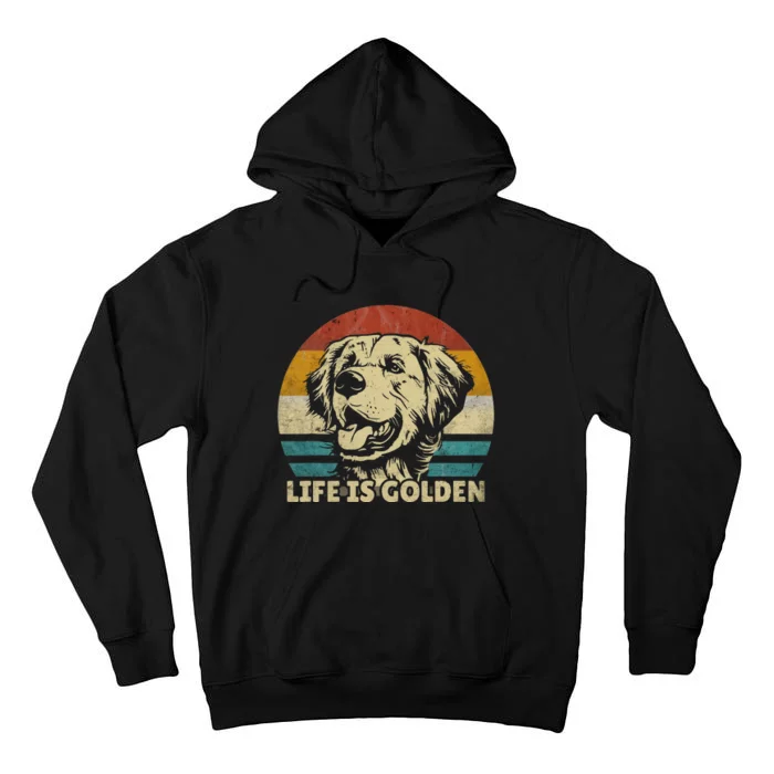 Golden Retriever Hund Life is golden retro vintage Tall Hoodie