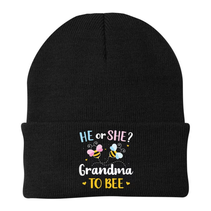 Gender reveal he or she grandma matching family baby party Knit Cap Winter Beanie