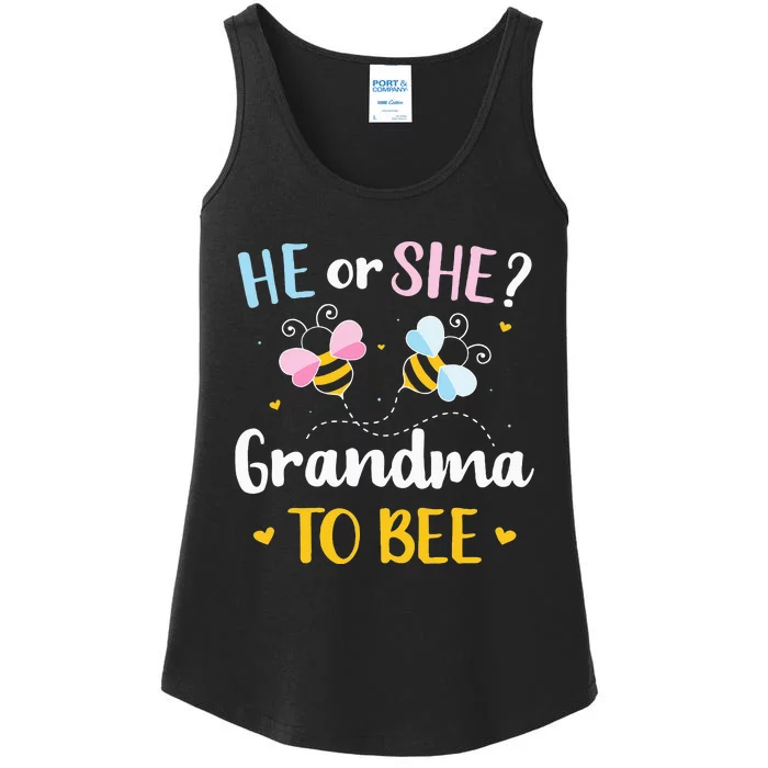 Gender reveal he or she grandma matching family baby party Ladies Essential Tank