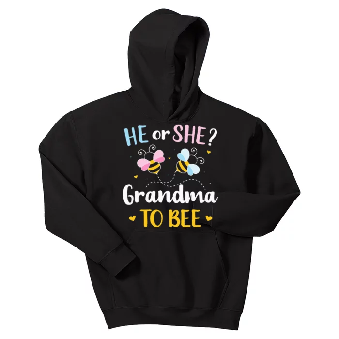 Gender reveal he or she grandma matching family baby party Kids Hoodie