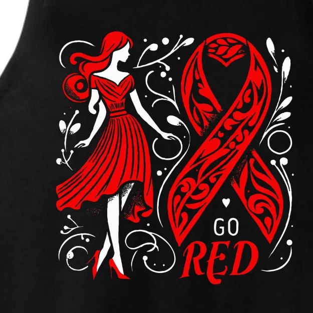 Go Red Heart Disease Awareness American Ladies Tri-Blend Wicking Tank