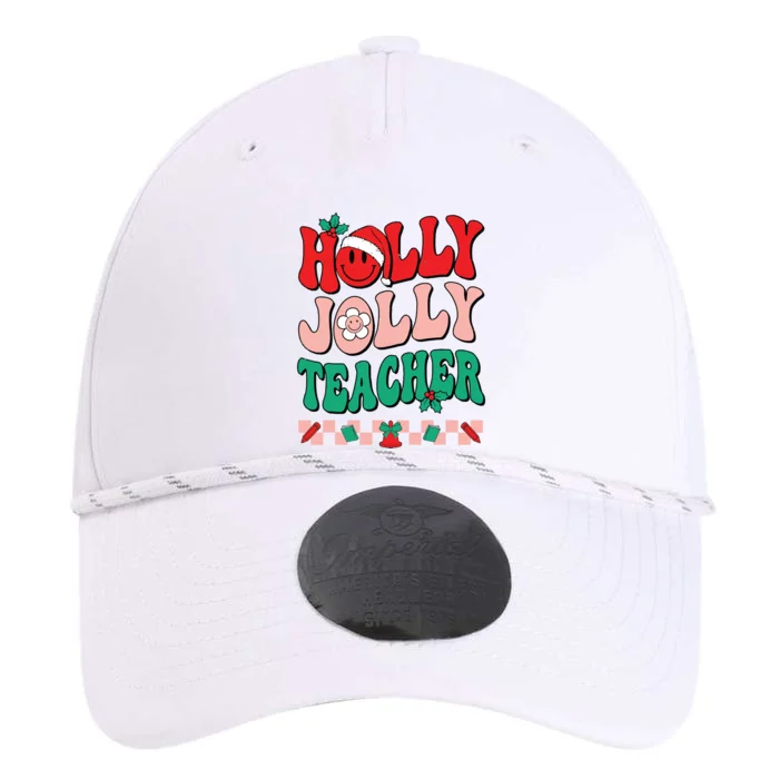 Groovy Retro Holly Xmas Jolly Teacher Christmas Vibes Hippie Performance The Dyno Cap