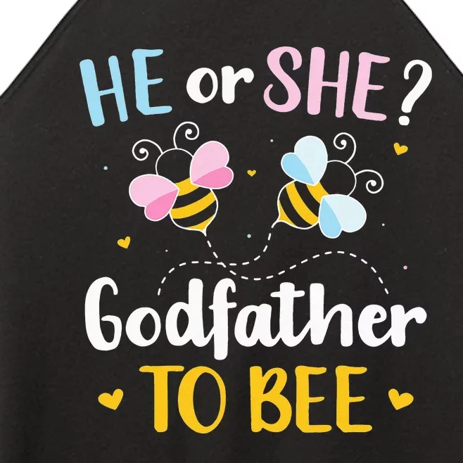 Gender reveal he or she godfather matching family baby party Women’s Perfect Tri Rocker Tank