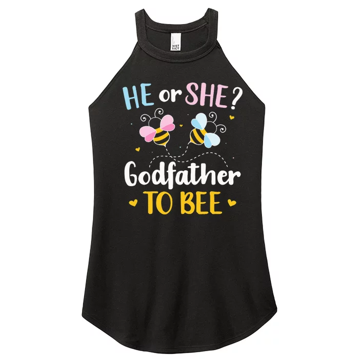 Gender reveal he or she godfather matching family baby party Women’s Perfect Tri Rocker Tank