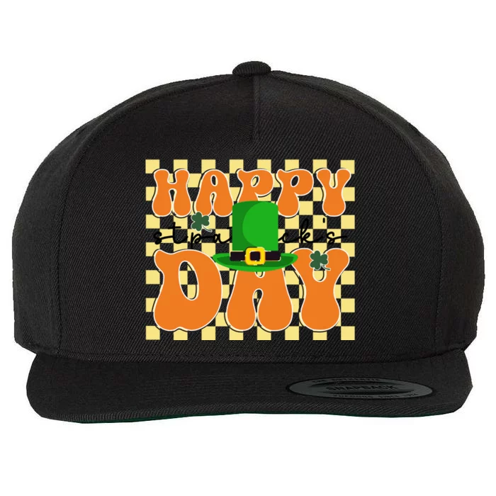 Groovy Retro Happy St.patrick's Day Gift Wool Snapback Cap