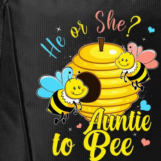 Gender Reveal He Or She Auntie To Bee Baby Announcement City Backpack