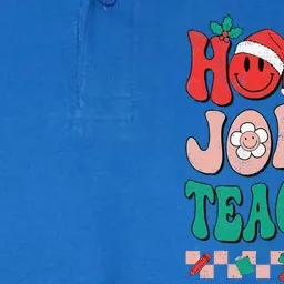 Groovy Retro Holly Xmas Jolly Teacher Christmas Vibes Hippie Softstyle Adult Sport Polo