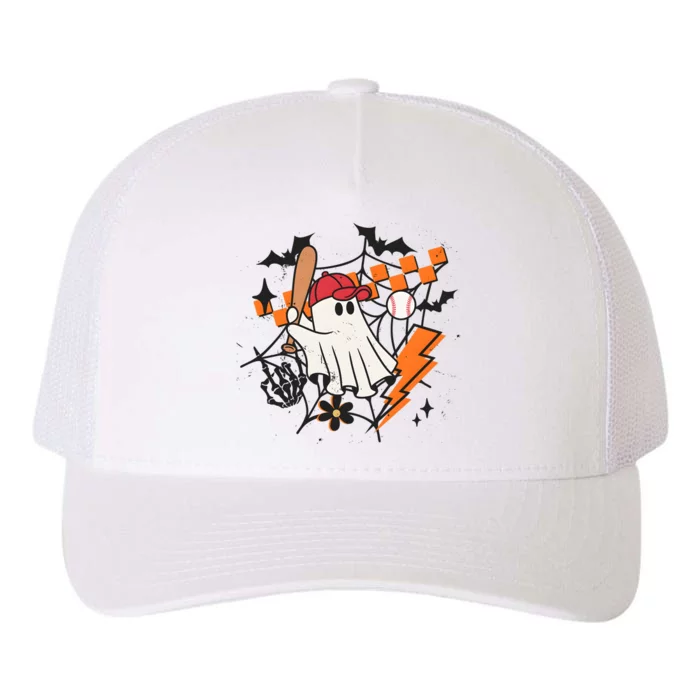 Ghost Retro Halloween Baseball Yupoong Adult 5-Panel Trucker Hat