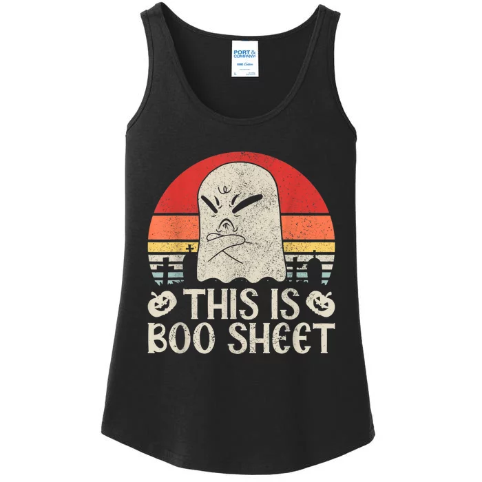 Ghost Retro Halloween Outfit, This Is Boo Sheet Ladies Essential Tank