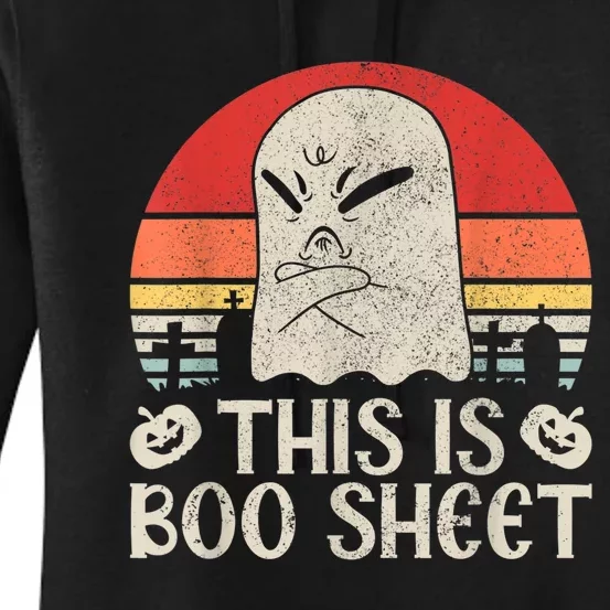 Ghost Retro Halloween Outfit, This Is Boo Sheet Women's Pullover Hoodie