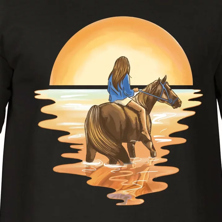 Girl Riding Horse Sunset Comfort Colors T-Shirt