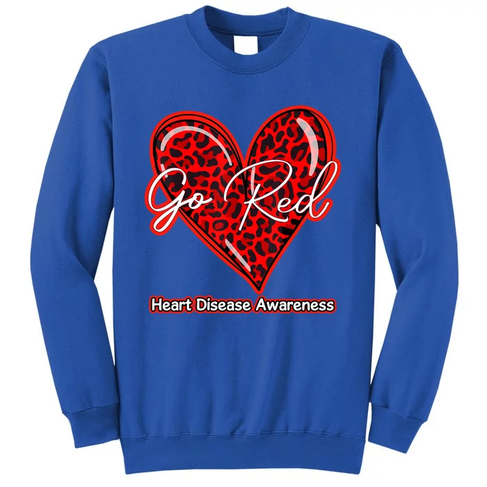 Go Red Heart Disease Awareness Month Leopard Funny Gift Sweatshirt