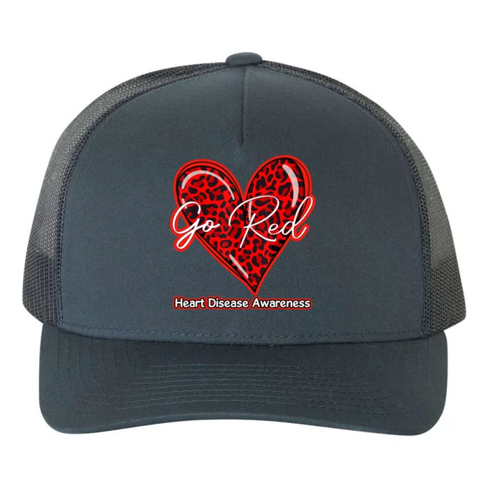 Go Red Heart Disease Awareness Month Leopard Funny Gift Yupoong Adult 5-Panel Trucker Hat