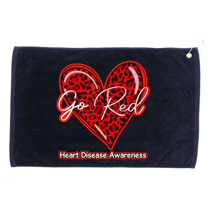 Go Red Heart Disease Awareness Month Leopard Funny Gift Grommeted Golf Towel