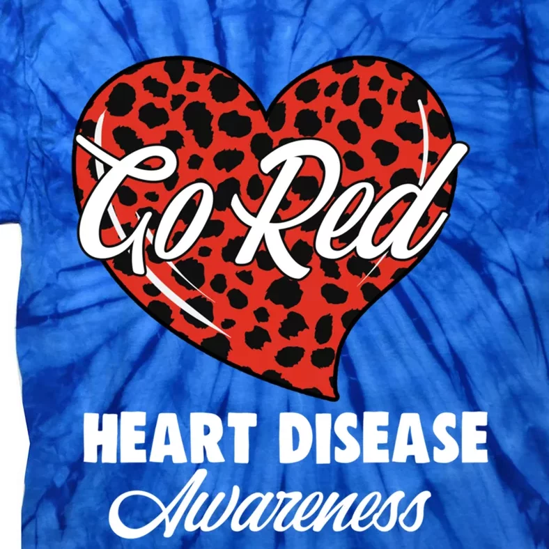 Go Red Heart Disease Awareness Month Leopard Gift Tie-Dye T-Shirt