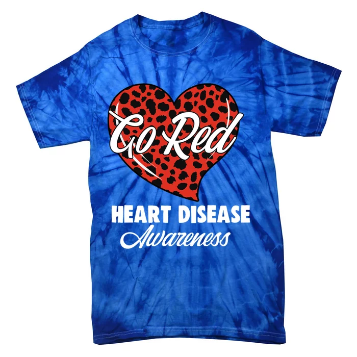 Go Red Heart Disease Awareness Month Leopard Gift Tie-Dye T-Shirt