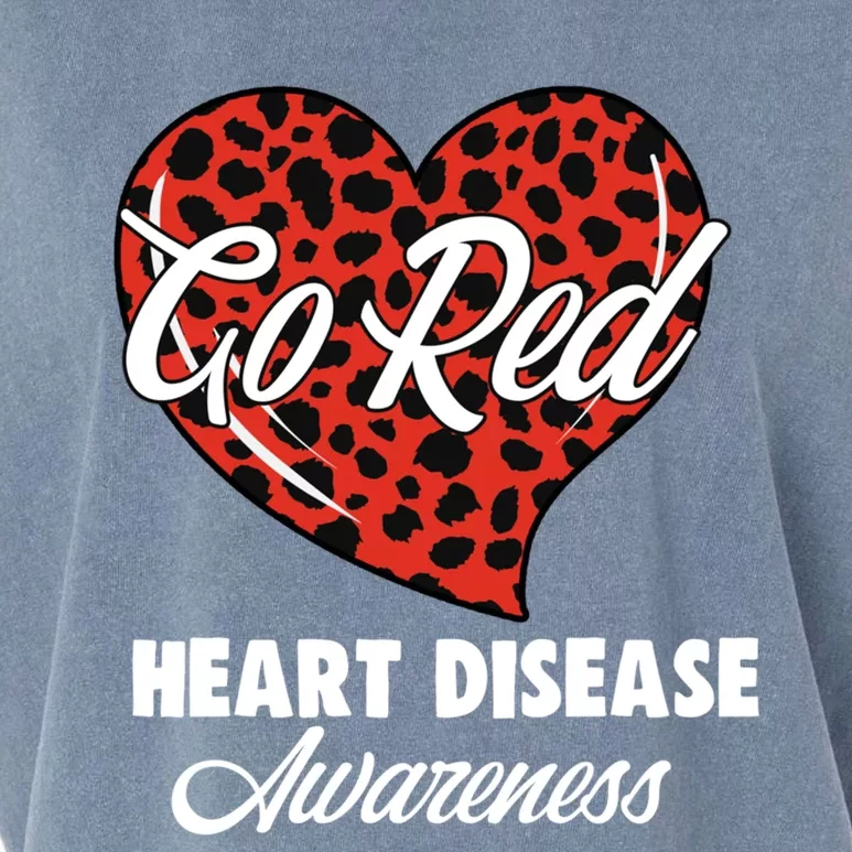 Go Red Heart Disease Awareness Month Leopard Gift Garment-Dyed Women's Muscle Tee