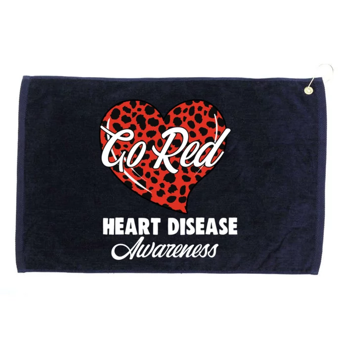 Go Red Heart Disease Awareness Month Leopard Gift Grommeted Golf Towel