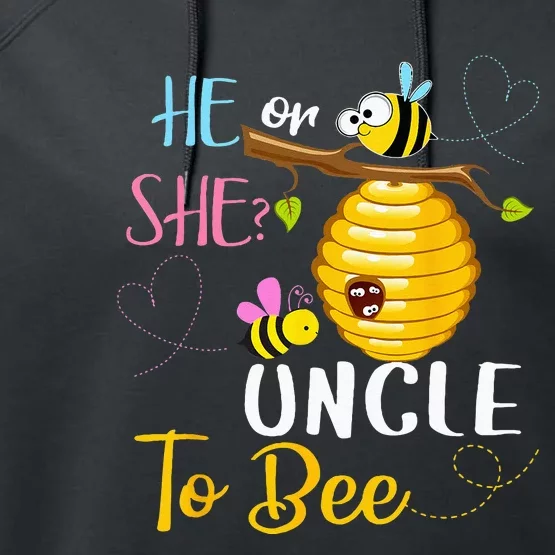 Gender Reveal He Or She Uncle To Bee Mothers Day Performance Fleece Hoodie