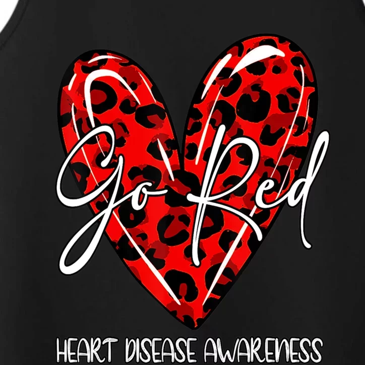 Go Red Heart Disease Awareness Month Leopard Gift Performance Tank