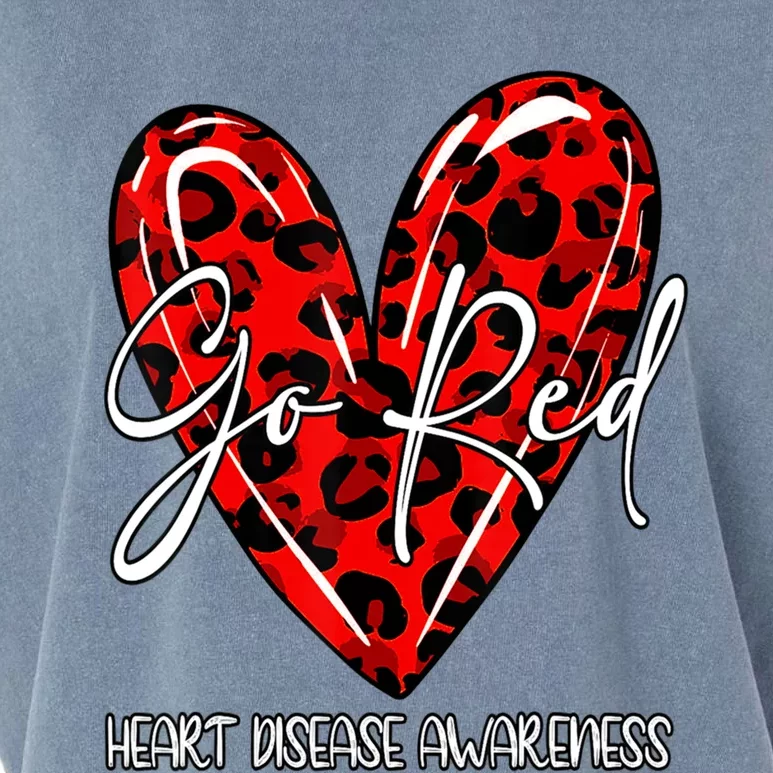 Go Red Heart Disease Awareness Month Leopard Gift Garment-Dyed Women's Muscle Tee