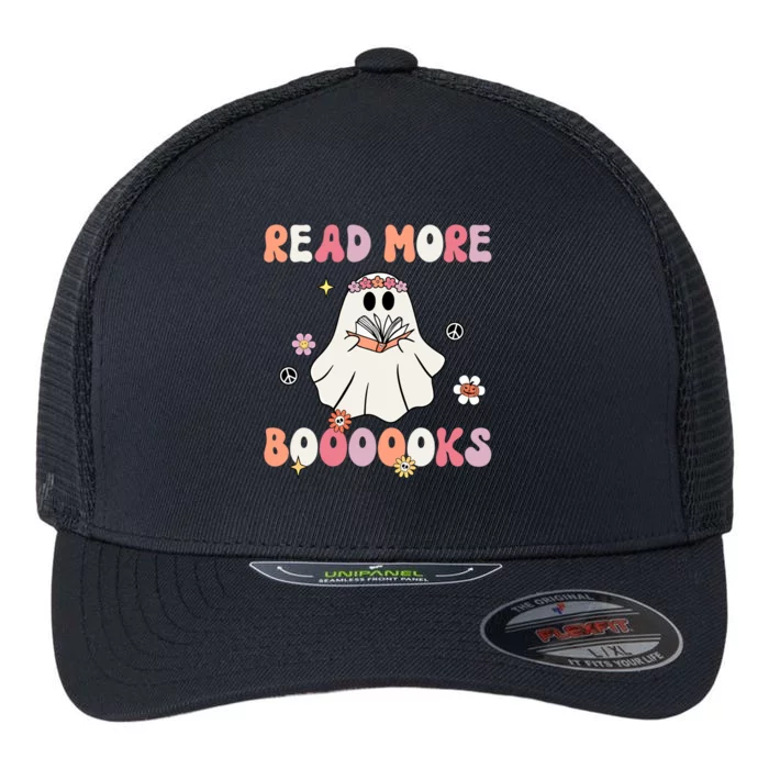 Groovy Retro Halloween Read More Books Cute Boo Read A Book Great Gift Flexfit Unipanel Trucker Cap