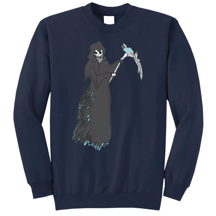 Grim Reaper Halloween Spooky Pirate Flag Graphic Tall Sweatshirt