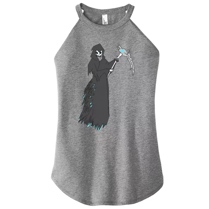 Grim Reaper Halloween Spooky Pirate Flag Graphic Women’s Perfect Tri Rocker Tank