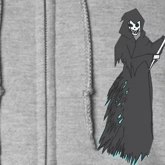 Grim Reaper Halloween Spooky Pirate Flag Graphic Full Zip Hoodie