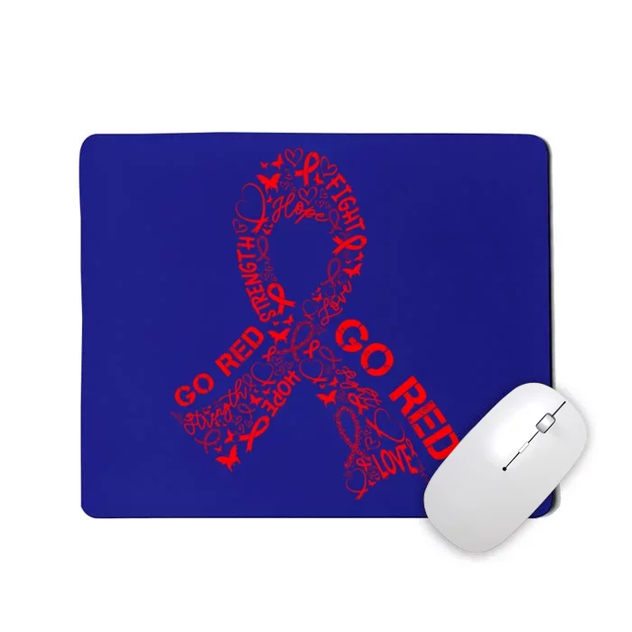 Go Red Heart Disease Awareness Month Red Ribbon Cool Gift Mousepad