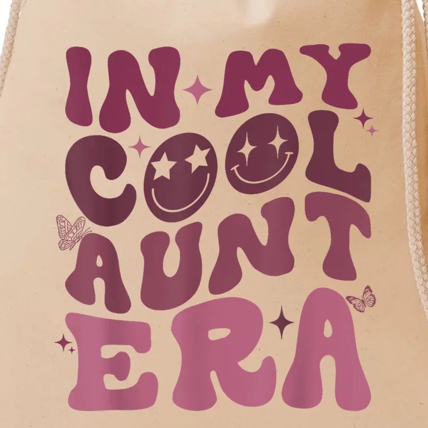 Groovy Retro In My Cool Aunt Era Cool Gifts For Auntie Drawstring Bag