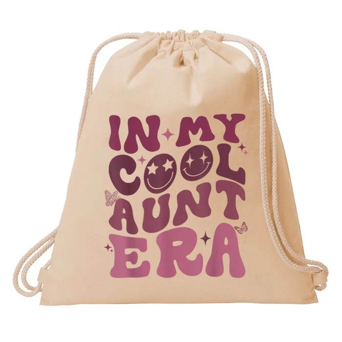 Groovy Retro In My Cool Aunt Era Cool Gifts For Auntie Drawstring Bag