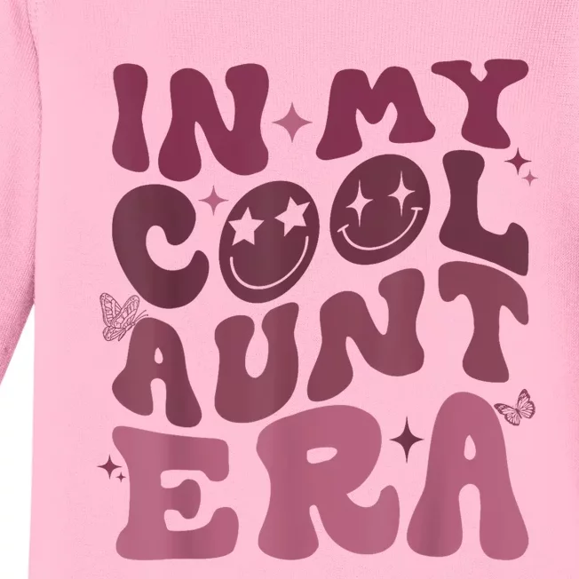 Groovy Retro In My Cool Aunt Era Cool Gifts For Auntie Baby Long Sleeve Bodysuit