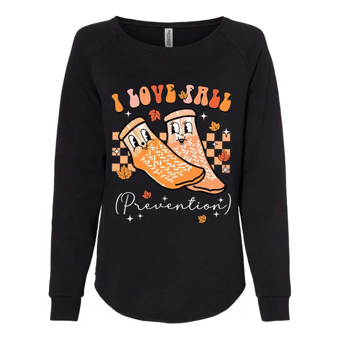 Groovy Retro I Love Fall Prevention Fall Physical Therapy Womens California Wash Sweatshirt