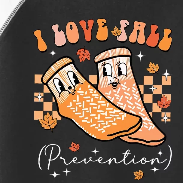 Groovy Retro I Love Fall Prevention Fall Physical Therapy Toddler Fine Jersey T-Shirt