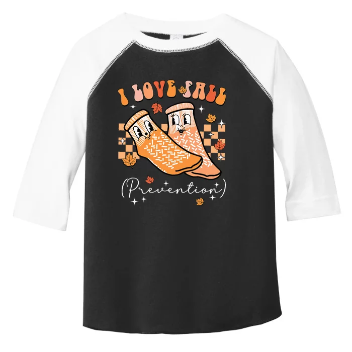 Groovy Retro I Love Fall Prevention Fall Physical Therapy Toddler Fine Jersey T-Shirt