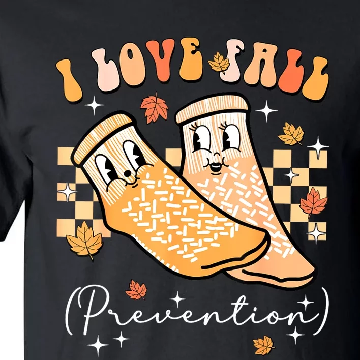 Groovy Retro I Love Fall Prevention Fall Physical Therapy Tall T-Shirt