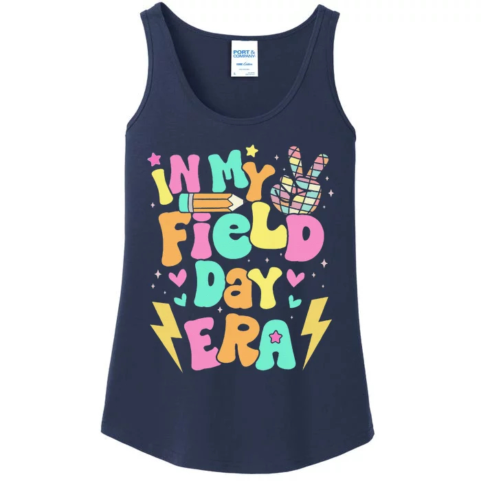 Groovy Retro In My Field Day Era Fun Day Field Trip School Ladies Essential Tank