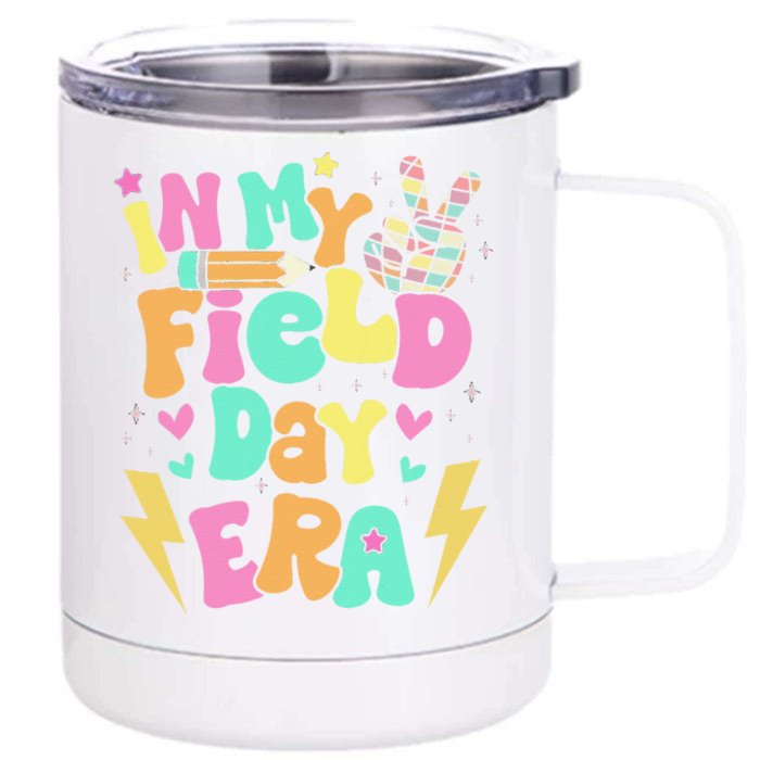 Groovy Retro In My Field Day Era Fun Day Field Trip School Front & Back 12oz Stainless Steel Tumbler Cup