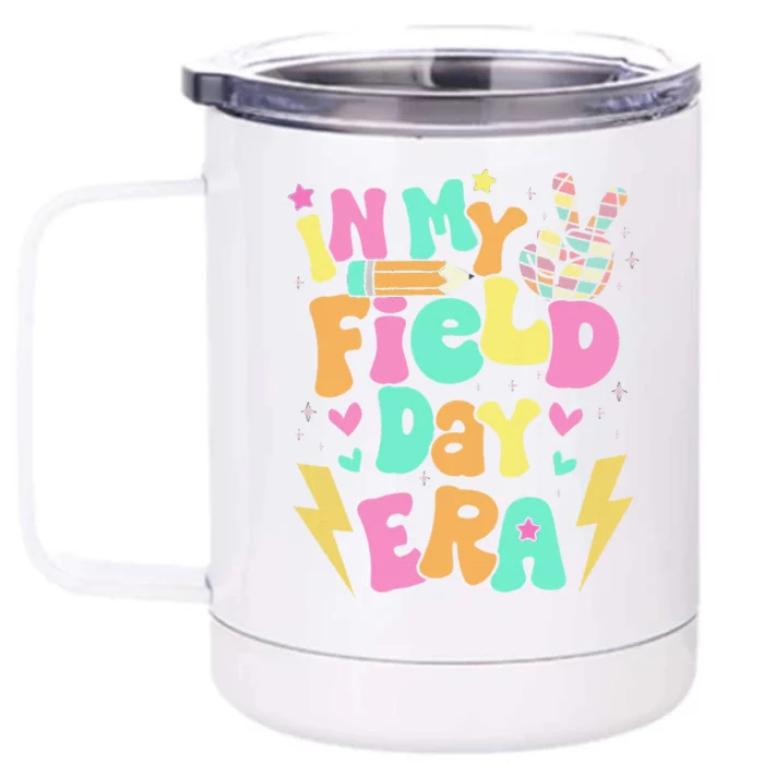 Groovy Retro In My Field Day Era Fun Day Field Trip School Front & Back 12oz Stainless Steel Tumbler Cup