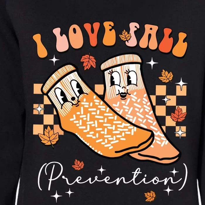 Groovy Retro I Love Fall Prevention Fall Physical Therapy Womens California Wash Sweatshirt