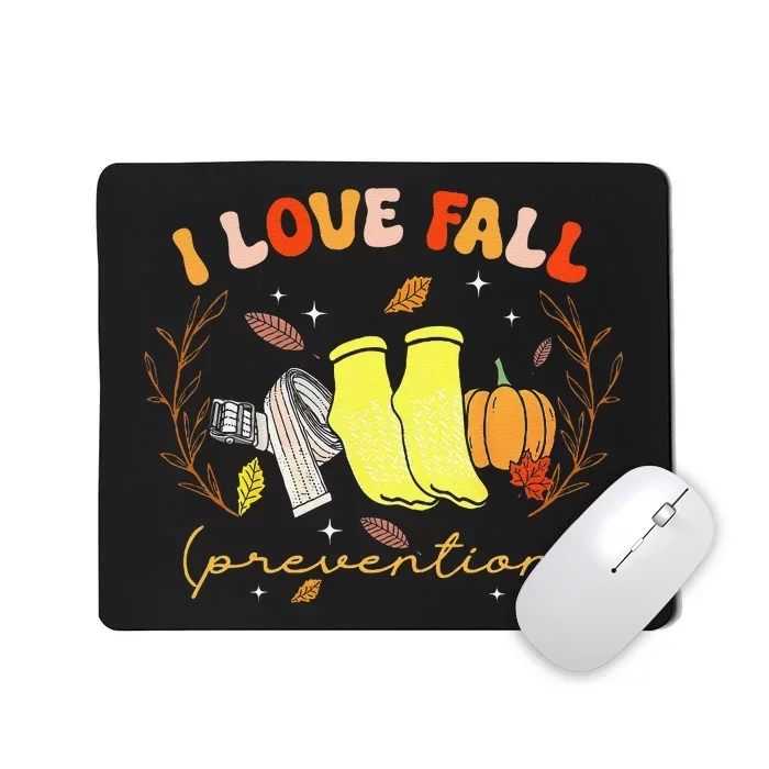 Groovy Retro I Love Fall Prevention Fall Physical Therapy Mousepad