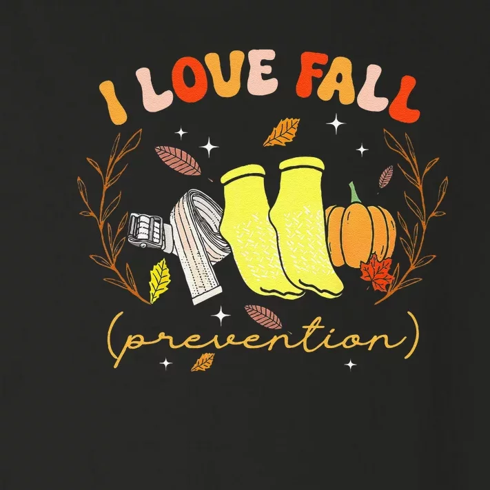 Groovy Retro I Love Fall Prevention Fall Physical Therapy Toddler Long Sleeve Shirt