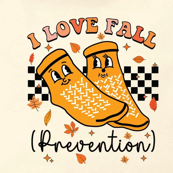 Groovy Retro I Love Fall Prevention Fall Physical Therapy Zip Tote Bag