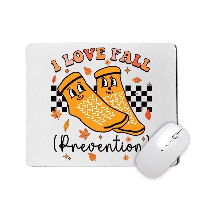 Groovy Retro I Love Fall Prevention Fall Physical Therapy Mousepad