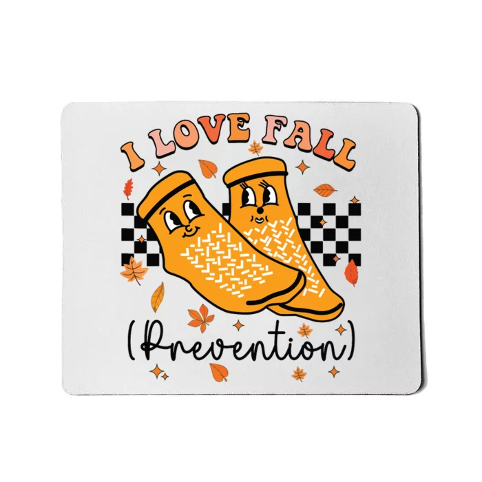 Groovy Retro I Love Fall Prevention Fall Physical Therapy Mousepad