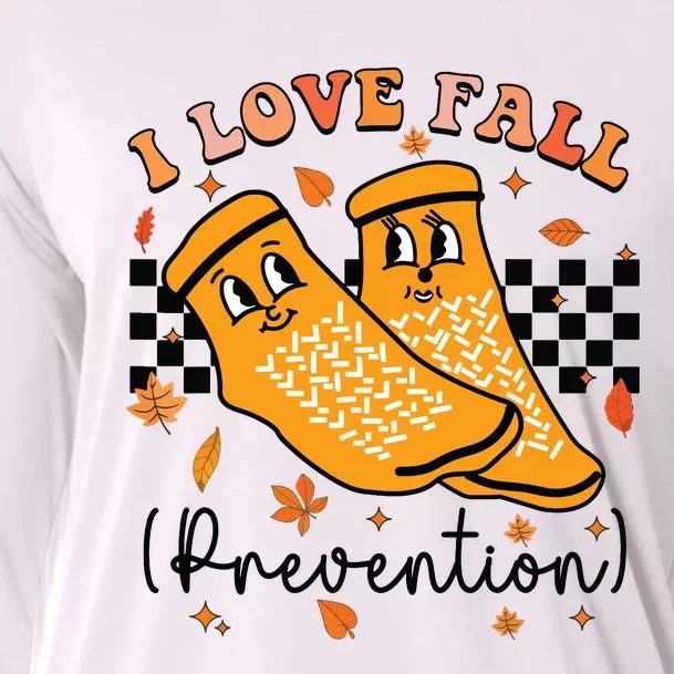 Groovy Retro I Love Fall Prevention Fall Physical Therapy Cooling Performance Long Sleeve Crew