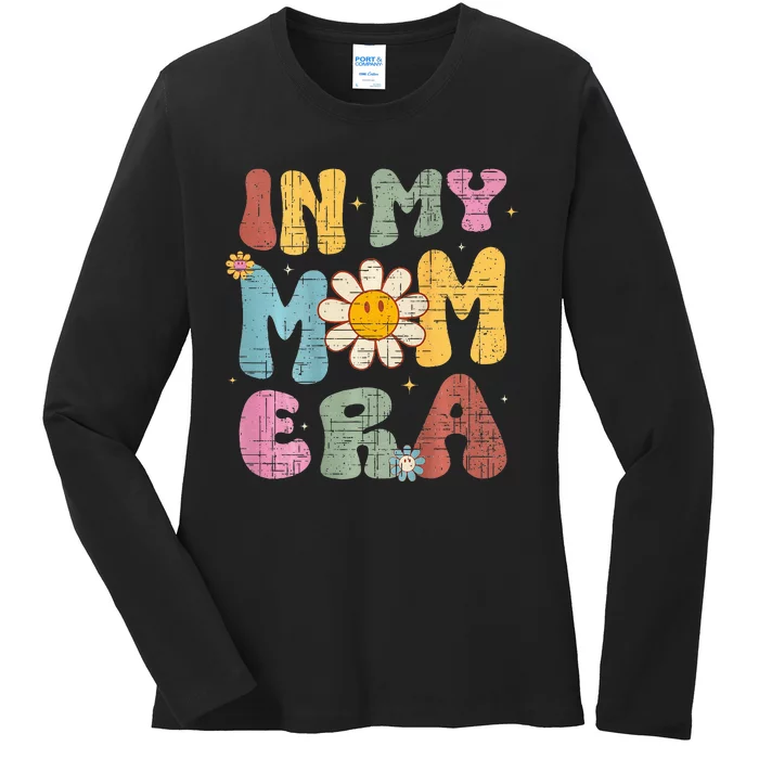 Groovy Retro In My Mom Era CoolMoms Club Ladies Long Sleeve Shirt