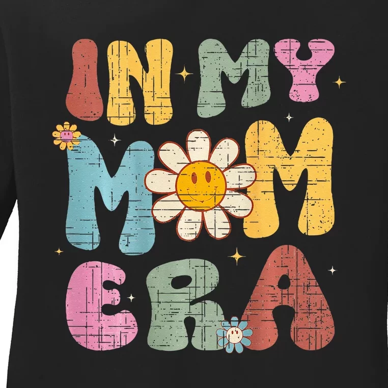 Groovy Retro In My Mom Era CoolMoms Club (On Back) Costume Ladies Long Sleeve Shirt